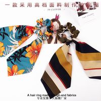 New Fashion Super Long Silk Scarf Streamer Printing Cheap Scrunchies Wholesale main image 5