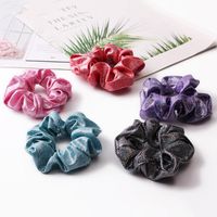 New Fashion Metal Bright Color Radium Bronzing Double Color Cheap Scrunchies Wholesale main image 1