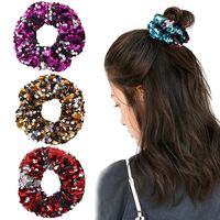 The New Fashion Two-color Flipped Fish Scale Large Sequins Cheap Scrunchies Wholesale main image 2