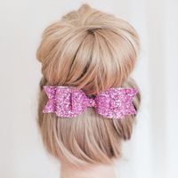 New Explosion Large Size Shiny Gold Glitter Bow Hairpin Ladies Spring Clip Children&#39;s Hair Accessories Wholesale main image 6