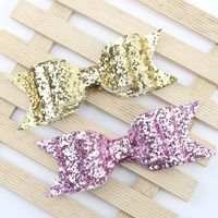 New Explosion Large Size Shiny Gold Glitter Bow Hairpin Ladies Spring Clip Children&#39;s Hair Accessories Wholesale main image 4
