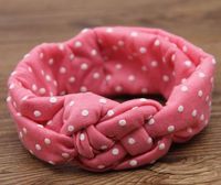New European And American Polka Dot Cross Hairband Children Baby Weave Twist Peaceful Knot Hair Hoop Infant Hair Accessories Wholesale main image 3