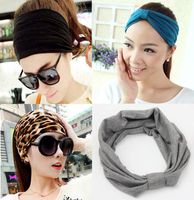 New Korean Fashion Wide Hairband Cotton Sports Yoga Headband Hair Accessories 9 Color Leopard Hairband main image 3