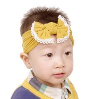 Fashion Baby Hair Accessories Super Soft Nylon Bowknot Lace Children's Hair Band Headband Wholesale main image 4