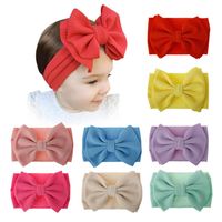 New Children's Hair Accessories Big Bow Hair Band Cloth Baby Headwear Wholesale main image 4