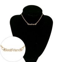 New Fashion Best Friends English Alphabet Necklace Environmental Protection Color Preservation Electroplated Gold Silver Black Clavicle Chain Wholesale main image 6