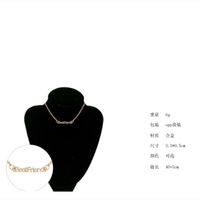 New Fashion Best Friends English Alphabet Necklace Environmental Protection Color Preservation Electroplated Gold Silver Black Clavicle Chain Wholesale main image 5