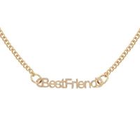 New Fashion Best Friends English Alphabet Necklace Environmental Protection Color Preservation Electroplated Gold Silver Black Clavicle Chain Wholesale main image 4