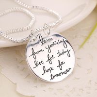 New Fashion Round Letter Tag Live The Life You Love Love Pendant Necklace Wholesale main image 4