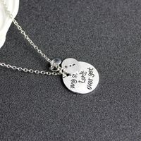 New Fashion Geometric Round Tag Necklace English My Story Isn&#39;t Over Yet Necklace Wholesale main image 5