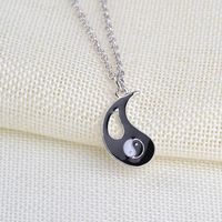 New Round Oil Drop Pendant Necklace Engraved Letters Best Friends Tai Chi Gossip Good Friend Necklace main image 5