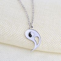 New Round Oil Drop Pendant Necklace Engraved Letters Best Friends Tai Chi Gossip Good Friend Necklace main image 6