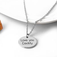 New Geometric Round Tag Drop Oil Letter Necklace Father&#39;s Day Gift Round Pendant Necklace Wholesale main image 3
