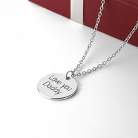 New Geometric Round Tag Drop Oil Letter Necklace Father&#39;s Day Gift Round Pendant Necklace Wholesale main image 5