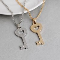 New Fashion Necklace Heart-shaped Key Love Diamond Pendant Necklace Wholesale main image 6