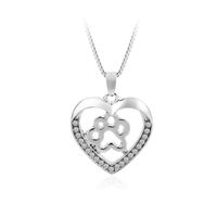 New Fashion Love Peach Heart Necklace Love Dog Paw Hollow Diamond Pendant Necklace Wholesale main image 1