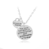Simple I Love You Forever English Tag Necklace Mother&#39;s Day Gift Heart Pendant Necklace main image 1
