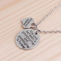 Simple I Love You Forever English Tag Necklace Mother&#39;s Day Gift Heart Pendant Necklace main image 3