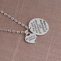 Simple I Love You Forever English Tag Necklace Mother&#39;s Day Gift Heart Pendant Necklace main image 4