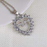 New Fashion Love Diamond Mom Mother&#39;s Day Gift Necklace Wholesale main image 4