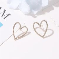 Simple Style Heart Plating Alloy Artificial Gemstones Earrings Ear Studs main image 4