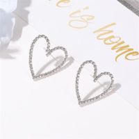 Simple Style Heart Plating Alloy Artificial Gemstones Earrings Ear Studs main image 5