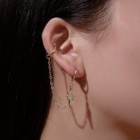 The New Star Ear Clip Tassel Star Earrings Long Earrings Diamond Ear Bone Clip main image 1