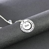 New Fashion Geometric Round Letter Tag Necklace Mother&#39;s Day Gift Round Wisdom Pendant Necklace Wholesale main image 3