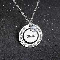 New Fashion Geometric Round Letter Tag Necklace Mother&#39;s Day Gift Round Wisdom Pendant Necklace Wholesale main image 5