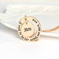 New Fashion Geometric Round Letter Tag Necklace Mother&#39;s Day Gift Round Wisdom Pendant Necklace Wholesale main image 6