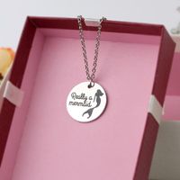New Round Tag Necklace Dripping Letters Really A Mermaid Mermaid Pendant Necklace Wholesale main image 3