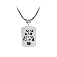 New Drop Oil Letter Tag Necklace Best Dad In The World Retro Men&#39;s Necklace Wholesale main image 1