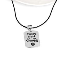 New Drop Oil Letter Tag Necklace Best Dad In The World Retro Men&#39;s Necklace Wholesale main image 3