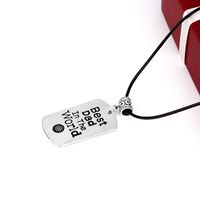 New Drop Oil Letter Tag Necklace Best Dad In The World Retro Men&#39;s Necklace Wholesale main image 4