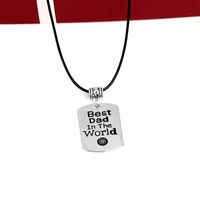 New Drop Oil Letter Tag Necklace Best Dad In The World Retro Men&#39;s Necklace Wholesale main image 5
