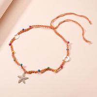 New Fashion Creative Hand-woven Bohemian Alloy Starfish Pendant Necklace Wholesale main image 5
