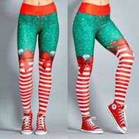 Souhaite Vente Chaude Vente Chaude Européen Et Américain Femmes De Vêtements De Souhaits De Noël Numérique Impression De Sport De Yoga Leggings Pour Femmes sku image 1