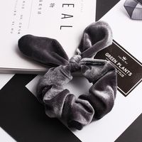 New Korean Retro Velvet Rabbit Ears Cheap Scrunchies Wholesale sku image 4