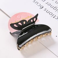 Korean New Fashion Butterfly Hair Clip Black Plastic Grab Clip Wholesale sku image 2