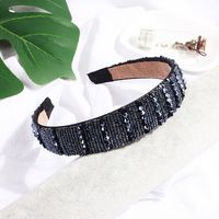 The New Korean Handmade Beaded Crystal Hairband Wide-edge Rice Beads Cheap Hairband Wholesale sku image 2