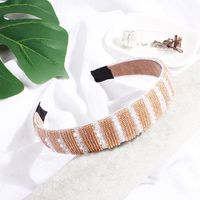 The New Korean Handmade Beaded Crystal Hairband Wide-edge Rice Beads Cheap Hairband Wholesale sku image 3