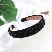 The New Korean Handmade Beaded Crystal Hairband Wide-edge Rice Beads Cheap Hairband Wholesale sku image 4