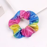 Grenz Überschreitende Versorgung Metall Helle Farbe Scrunchies Haarring Laser Heiß Prägung Zweifarbige Dickdarm Ring Blume 2021 sku image 27