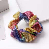 New Fashion Metal Bright Color Radium Bronzing Double Color Cheap Scrunchies Wholesale sku image 13