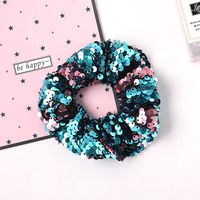 The New Fashion Two-color Flipped Fish Scale Large Sequins Cheap Scrunchies Wholesale sku image 2