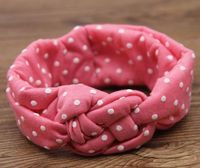 Nouvelle Européen Et Américain Polka Dot Croix Bande De Cheveux Enfants Bébé Tissé Tordu Chinois Noeud Bandeau Cheveux De Bébé Accessoires En Gros sku image 2