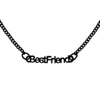 New Fashion Best Friends English Alphabet Necklace Environmental Protection Color Preservation Electroplated Gold Silver Black Clavicle Chain Wholesale sku image 3