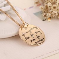 New Fashion Round Letter Tag Live The Life You Love Love Pendant Necklace Wholesale sku image 1