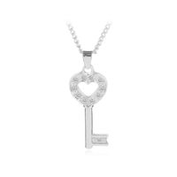 New Fashion Necklace Heart-shaped Key Love Diamond Pendant Necklace Wholesale sku image 2