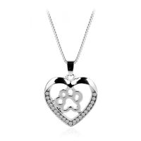New Fashion Love Peach Heart Necklace Love Dog Paw Hollow Diamond Pendant Necklace Wholesale sku image 1